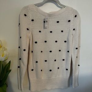 NWT boatneck Pom sweater Loft